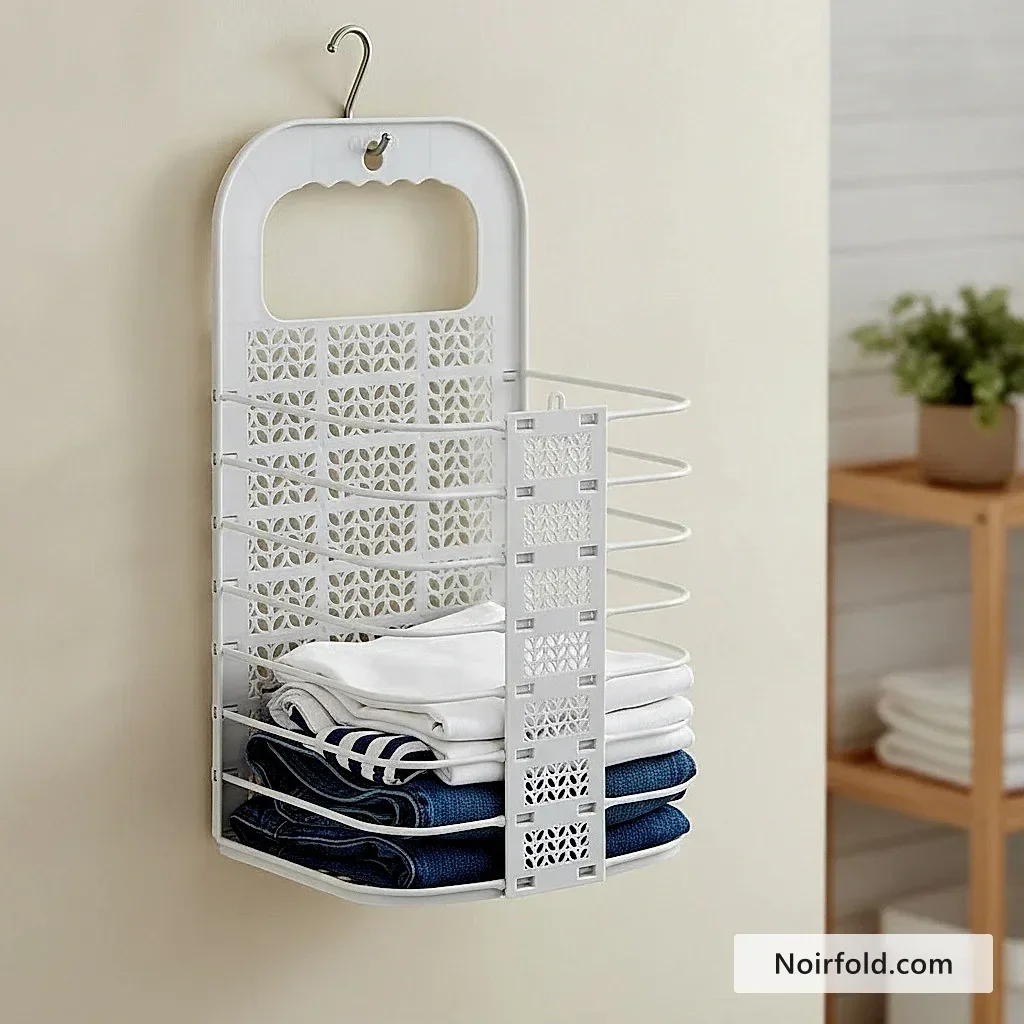 NoirFold Wall Hanging Collapsible Laundry Basket