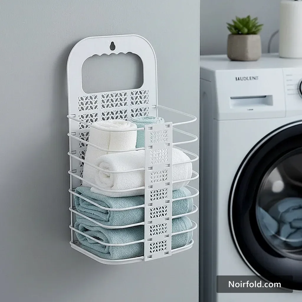 NoirFold Wall Hanging Collapsible Laundry Basket photo 4