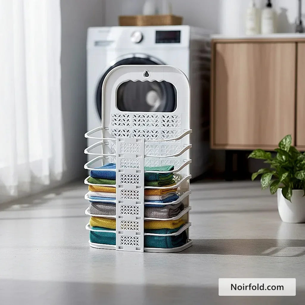 NoirFold Wall Hanging Collapsible Laundry Basket photo 1