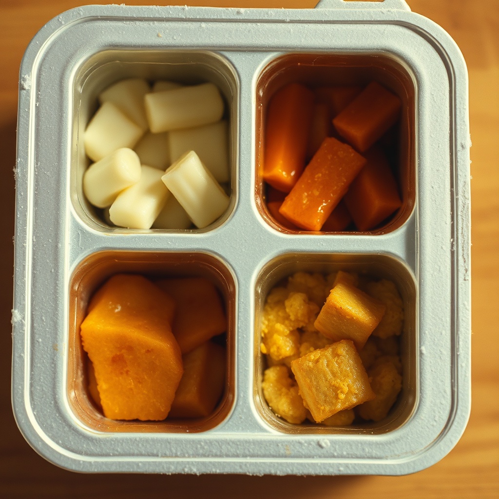 A steaming sliced-turkey supper fresh from the oven on a checked cloth