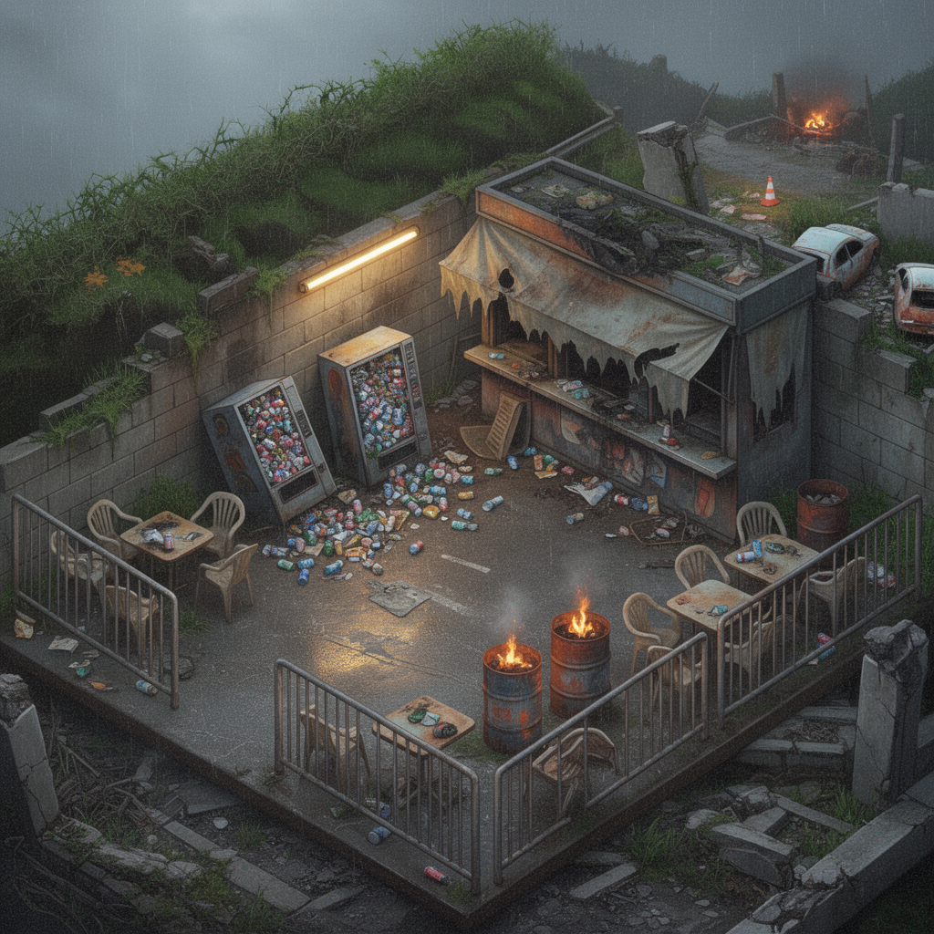 Image: Repaint this exact scene as a photorealistic paint