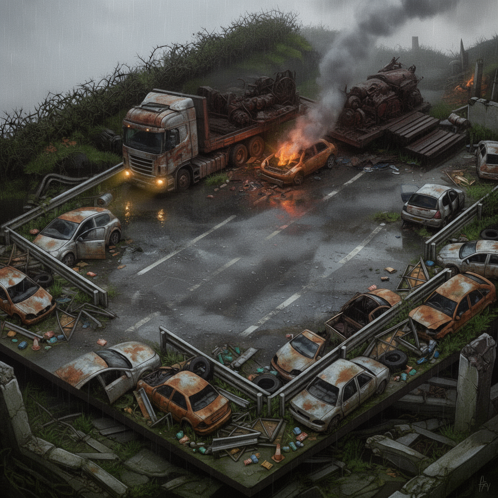 Image: Repaint this exact scene as a photorealistic paint