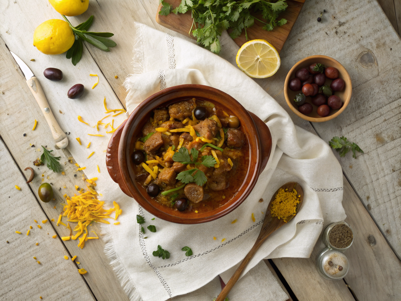 Lamb and Saffron Tagine with Preserved Lemon and Olives