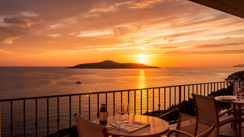 Sunset from the hotel terrace