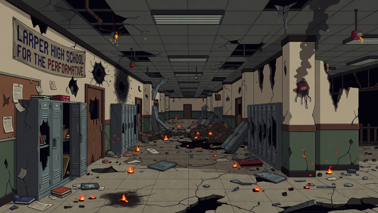 Larper High Destroyed Interior Background
