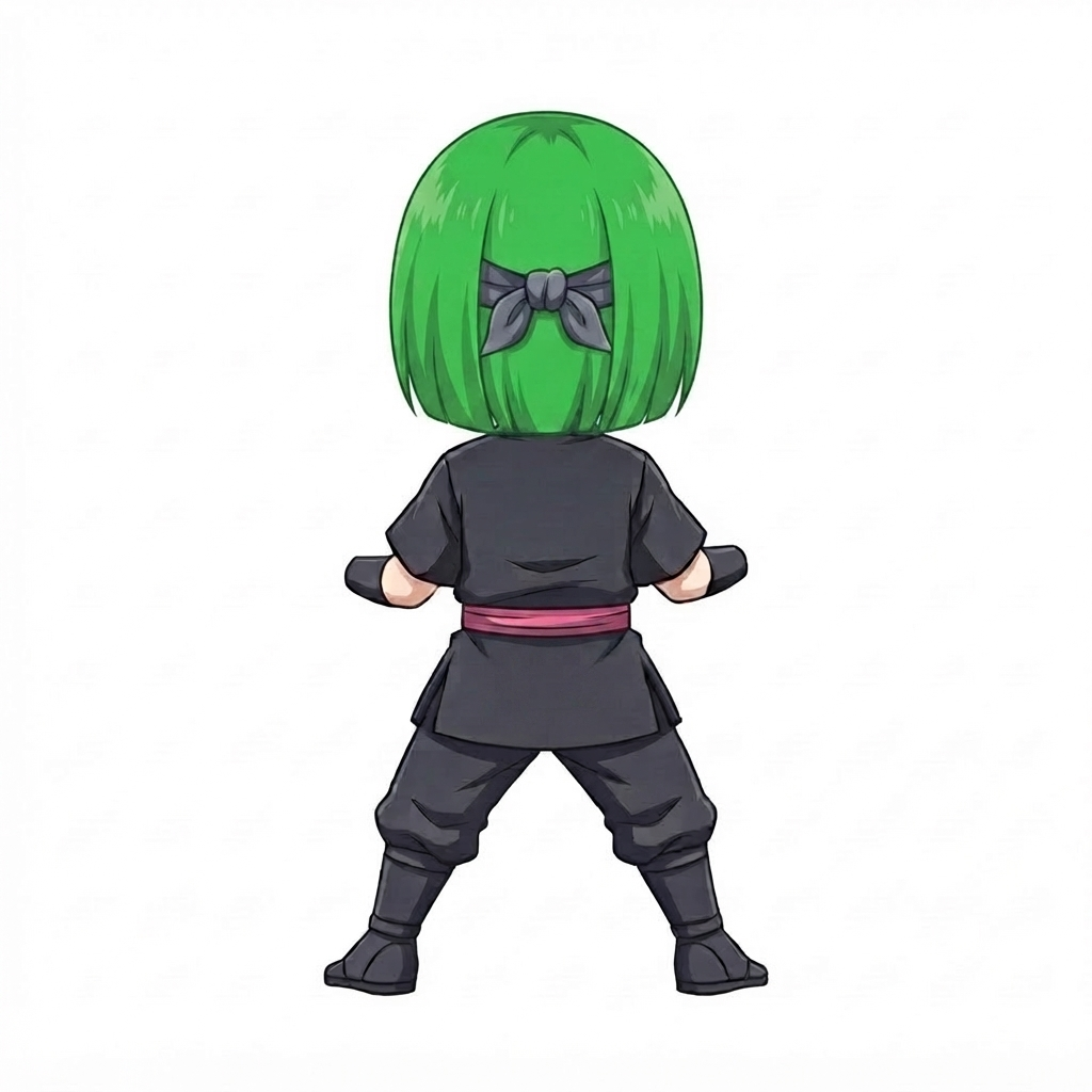 Image: This exact chibi ninja GIRL seen from BEHIND (back
