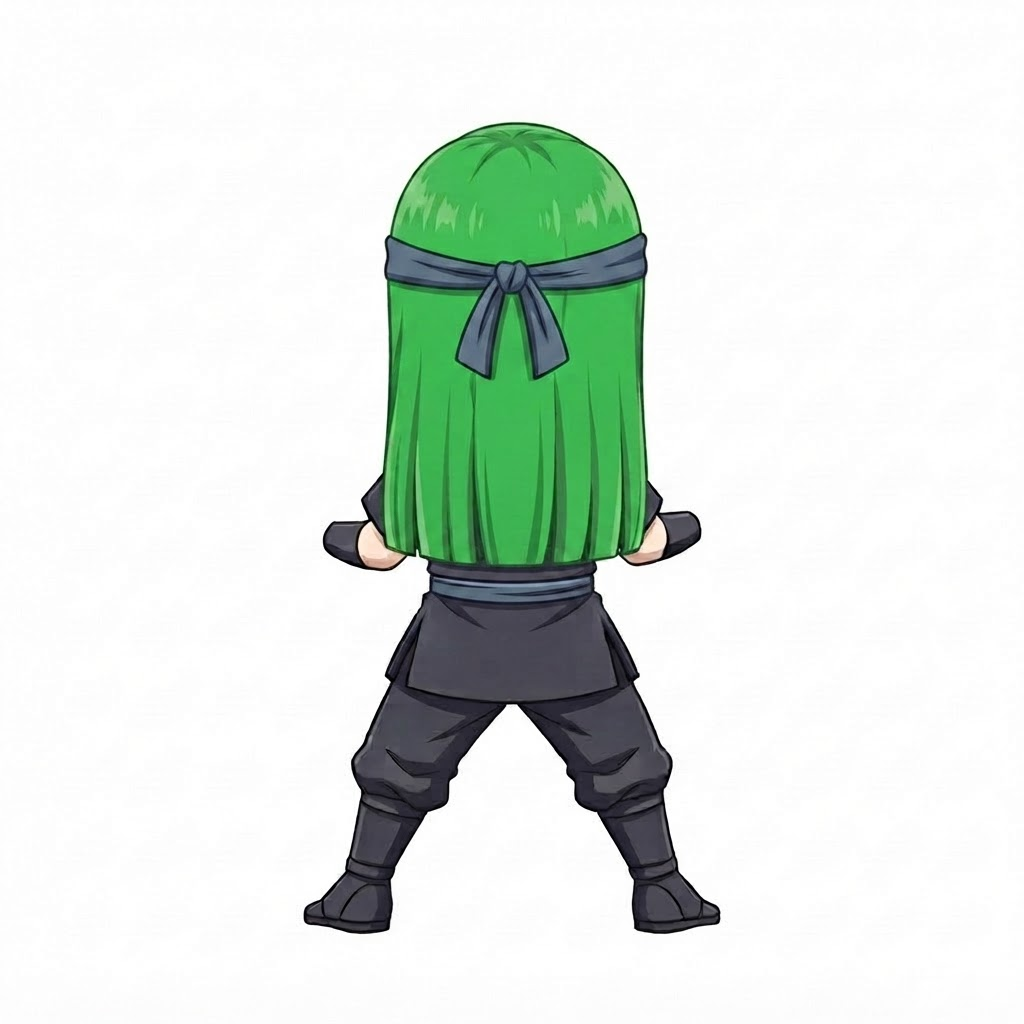 Image: This exact chibi ninja GIRL seen from BEHIND (back