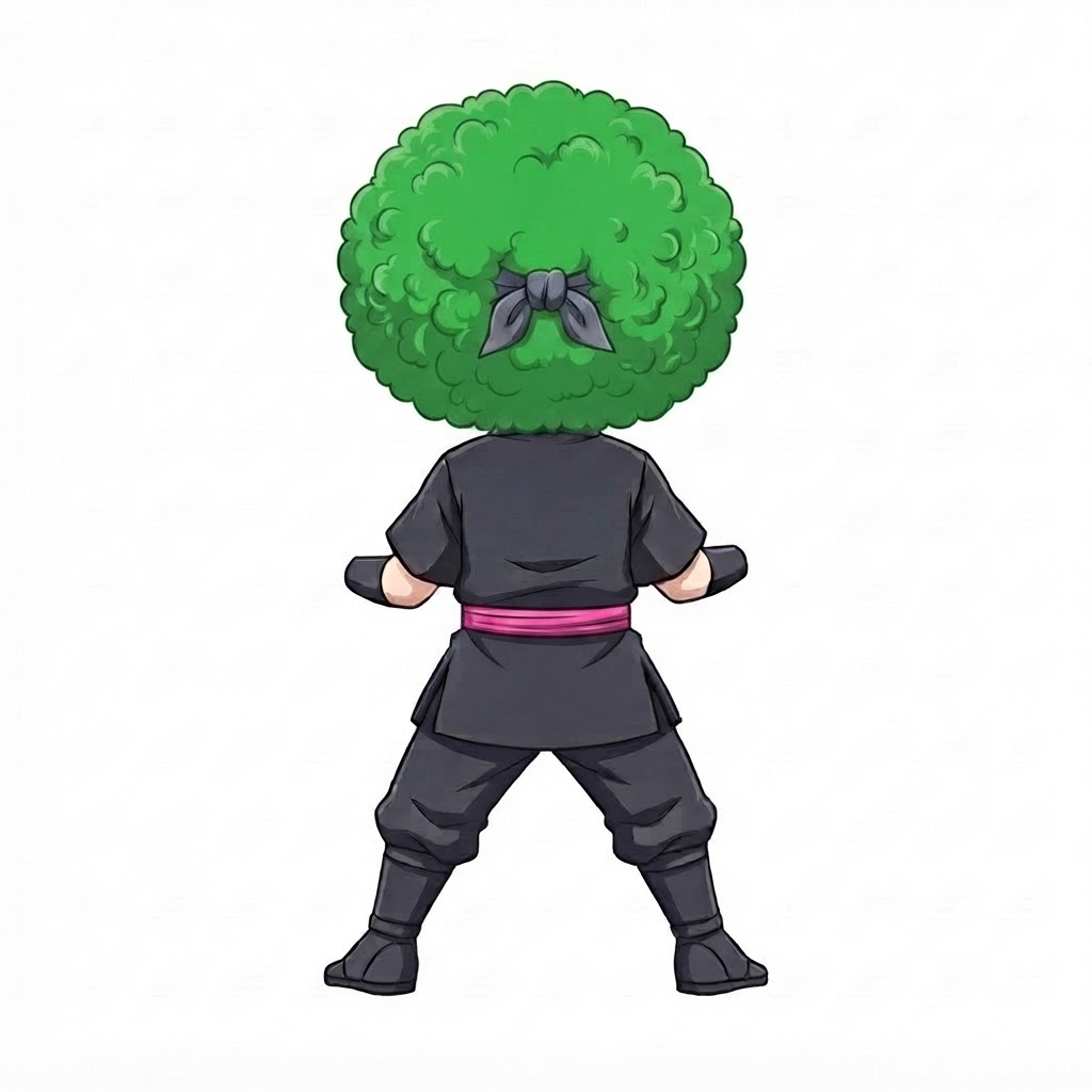 Image: This exact chibi ninja GIRL seen from BEHIND (back