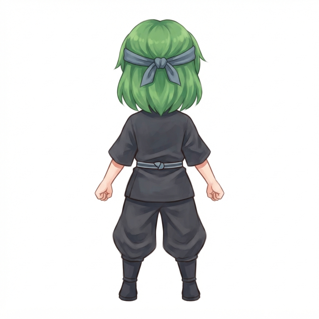 Image: This exact chibi ninja GIRL seen from BEHIND (back