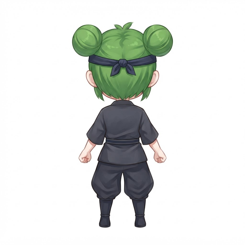 Image: This exact chibi ninja GIRL seen from BEHIND (back