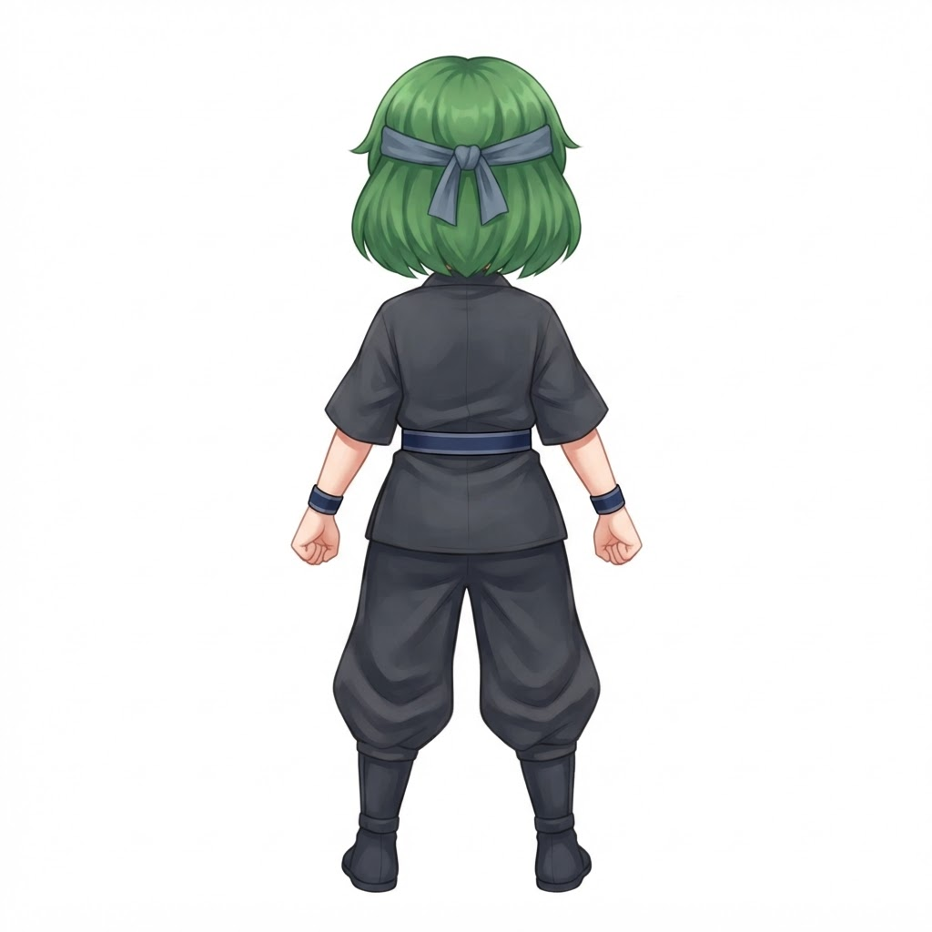 Image: This exact chibi ninja GIRL seen from BEHIND (back