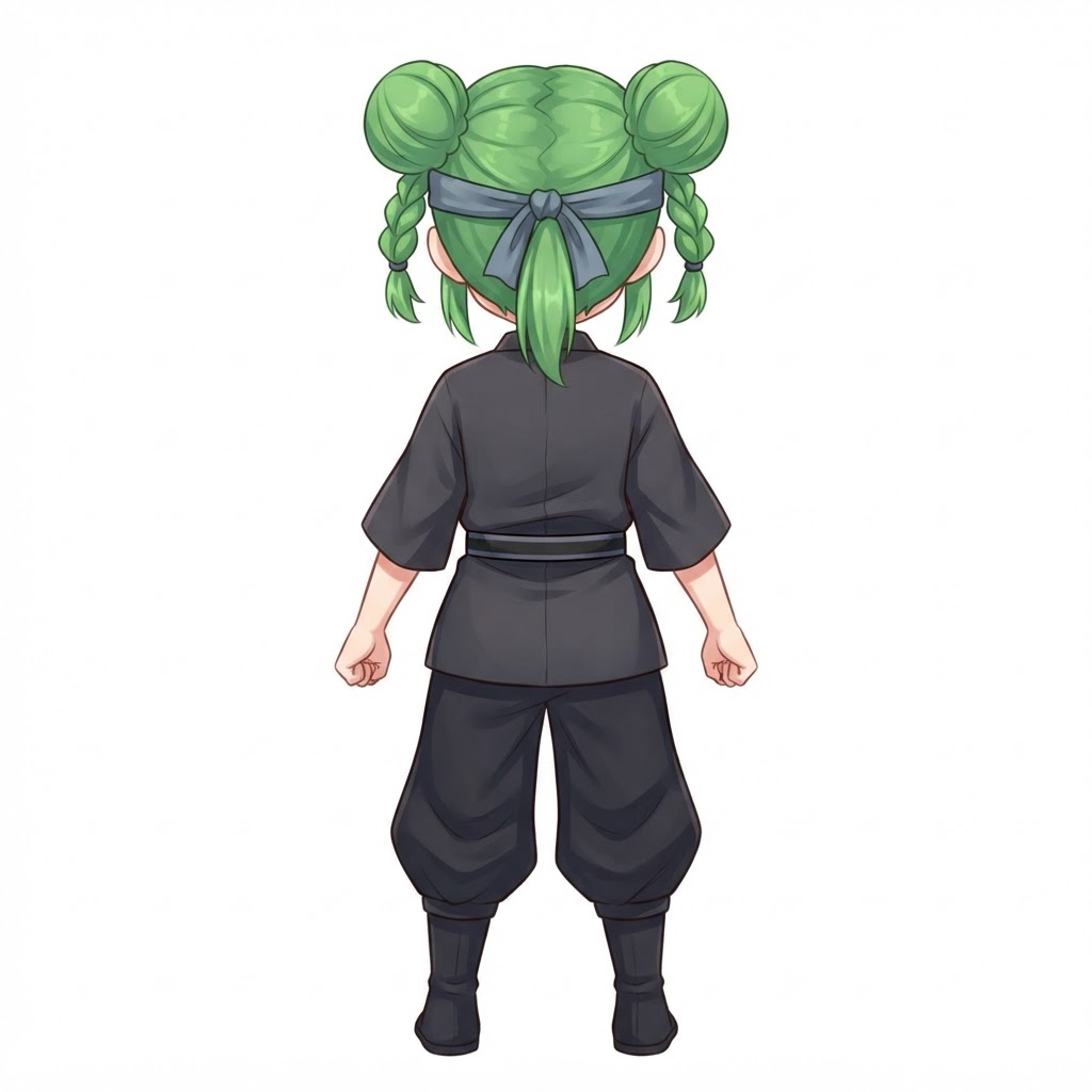 Image: This exact chibi ninja GIRL seen from BEHIND (back