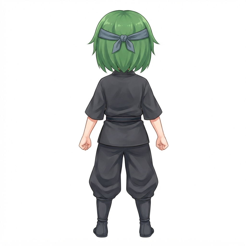 Image: This exact chibi ninja GIRL seen from BEHIND (back