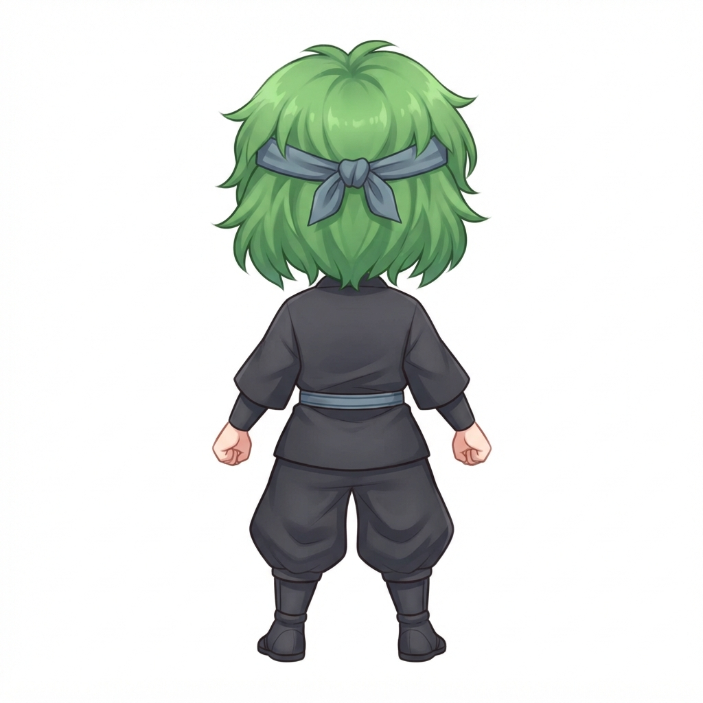 Image: This exact chibi ninja GIRL seen from BEHIND (back