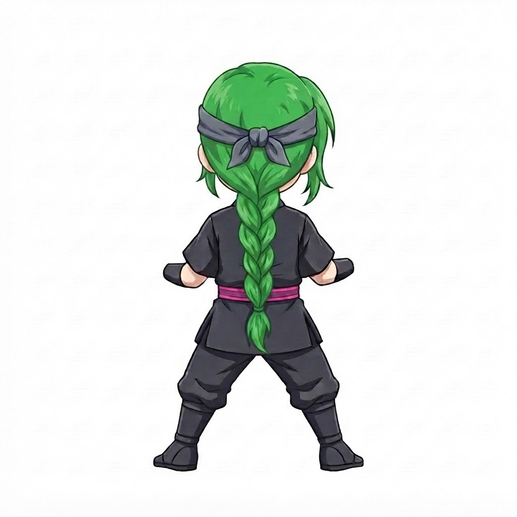 Image: This exact chibi ninja GIRL seen from BEHIND (back