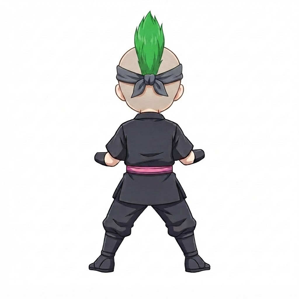 Image: This exact chibi ninja GIRL seen from BEHIND (back