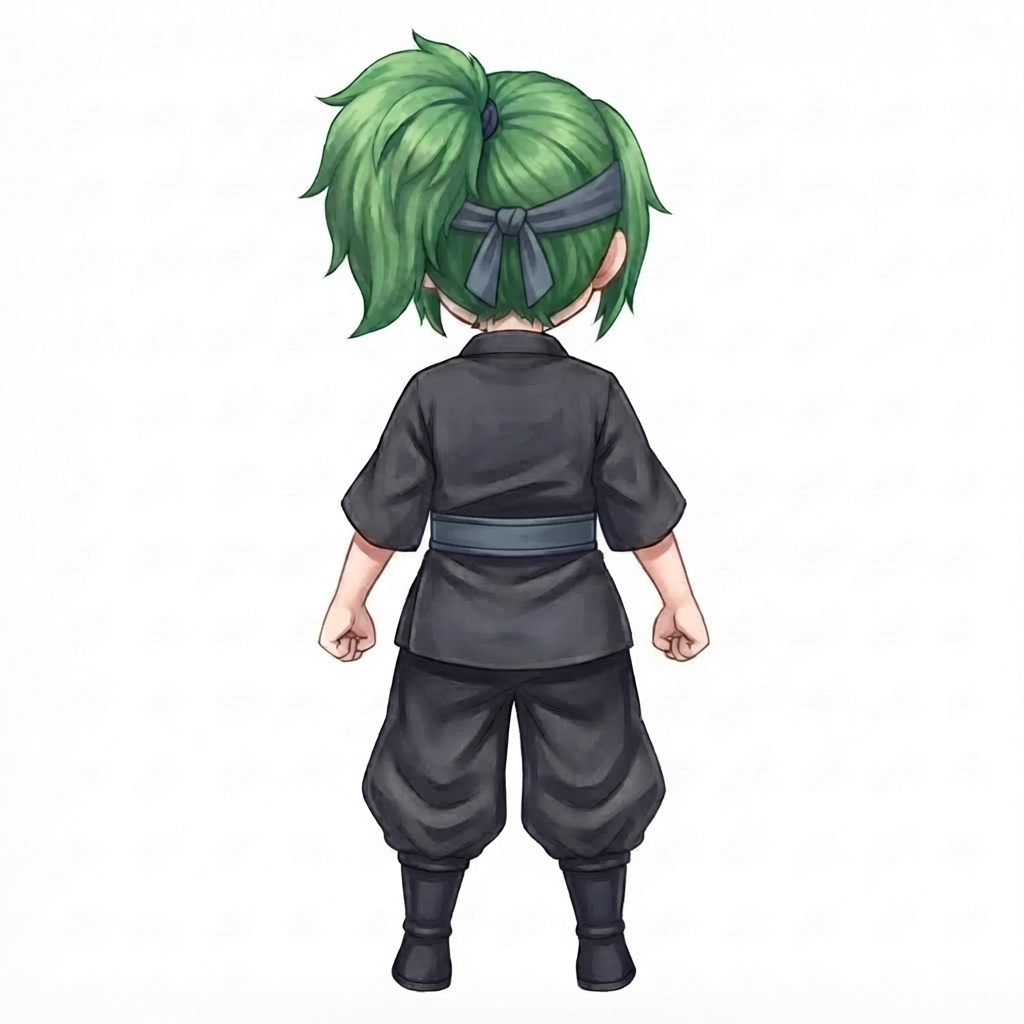 Image: This exact chibi ninja GIRL seen from BEHIND (back