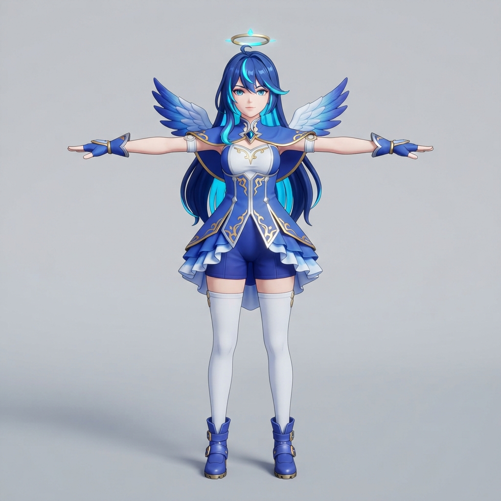 Image: Create a clean full-body character design referenc