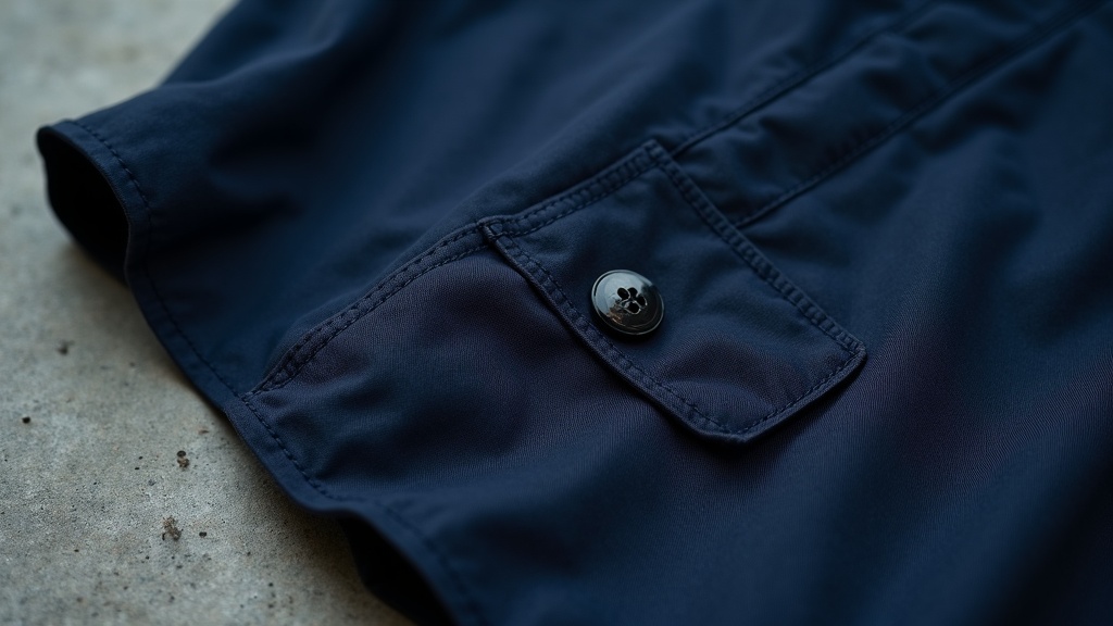 Reinforced chest pocket on a button-down work shirt