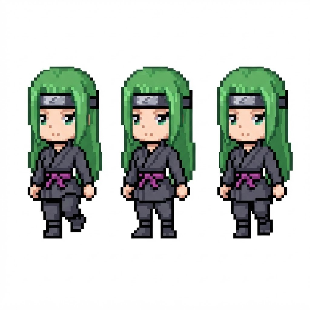 Image: BODY: a chibi ninja GIRL - clearly feminine: NARRO