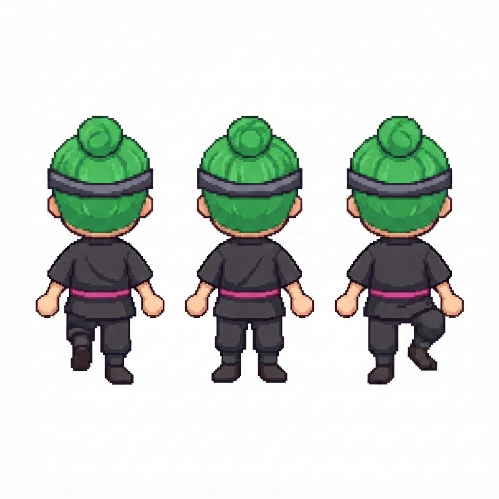 Image: BODY: a chibi BOY ninja with a VERY LARGE round he