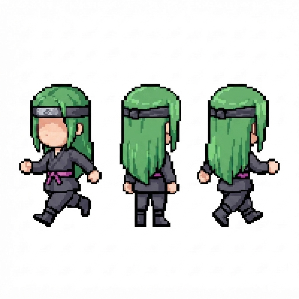 Image: BODY: a chibi ninja GIRL - clearly feminine: NARRO