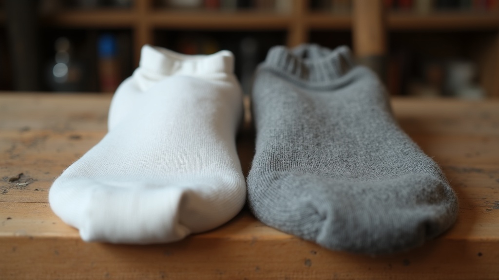 Comparing thin cotton socks to thick merino wool work socks