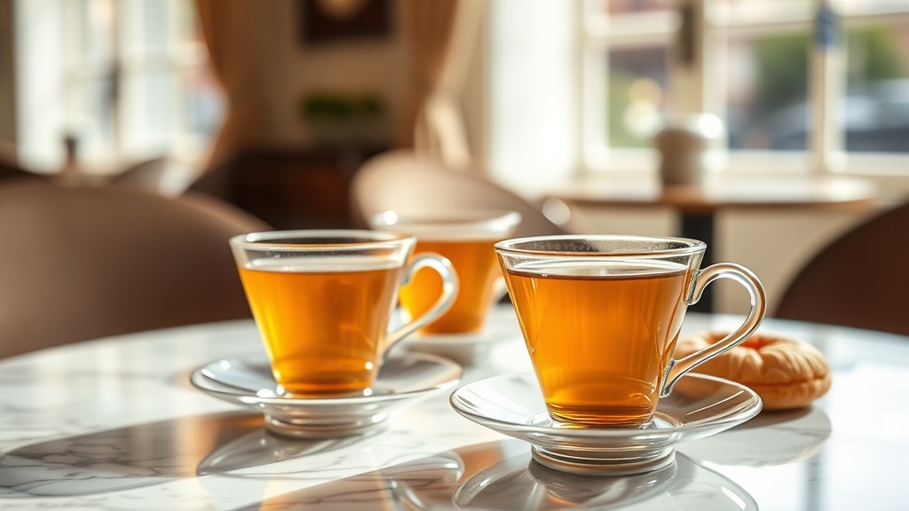 Tasse de thé et pâtisseries dans un salon de thé cosy à Besançon