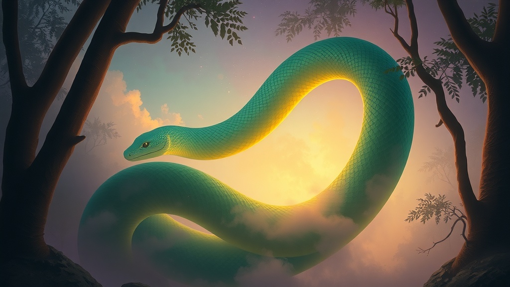 Sonhar com Cobra Verde Gigante: Transformação e Cura