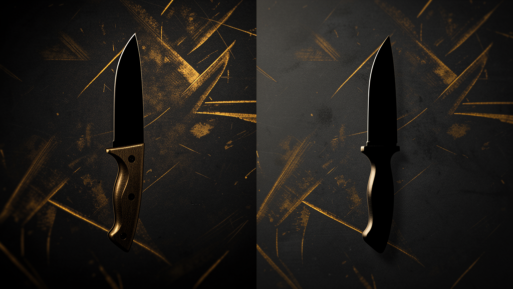 Abstract comparison of traditional and modern knife profiles