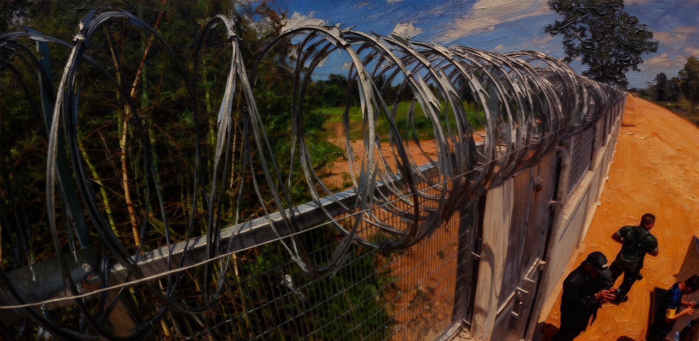 Thailand Constructs Border Wall with Cambodia