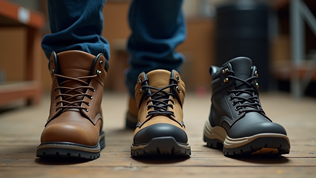 Comparación de tipos de botas de seguridad para almacén