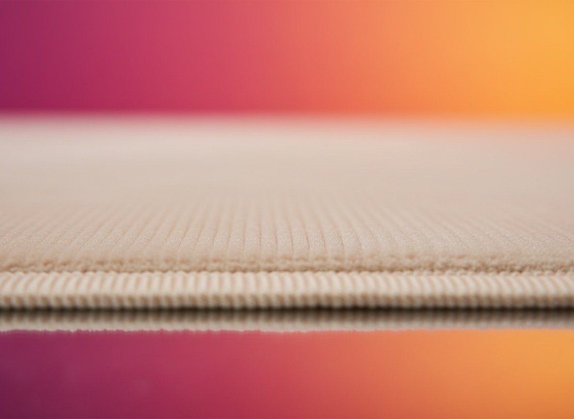 Macro close-up of beige coral velvet texture on CloudSoft mat showing soft pile detail and high-density foam weave