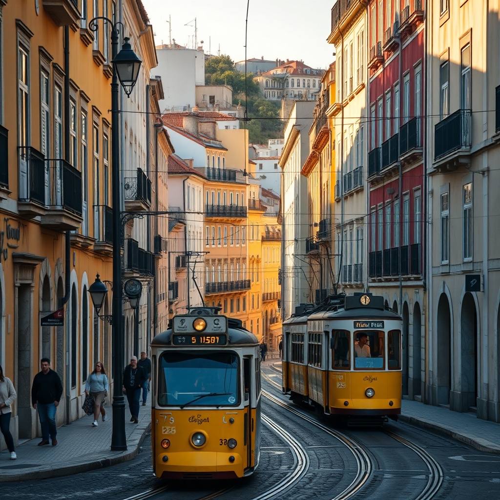 Lisbon paints itself in honey at sunset.