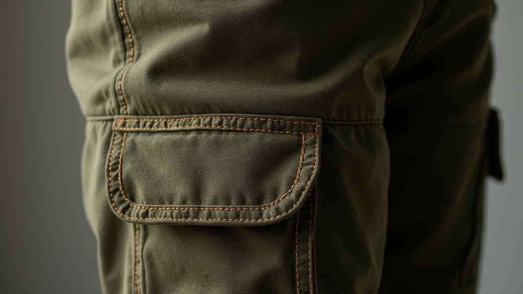 Triple stitching on women's cargo work pants pocket