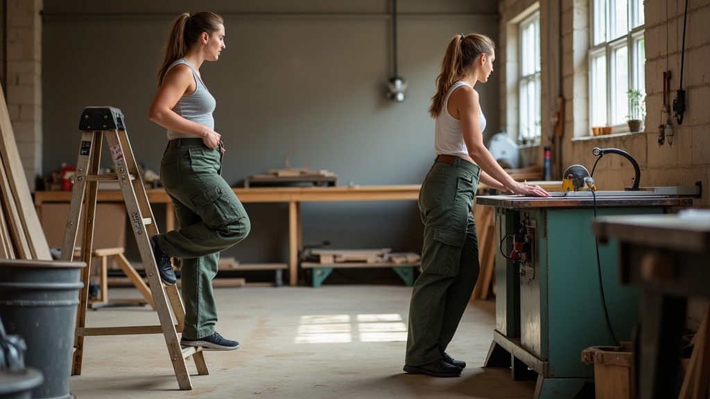 Wide leg vs straight leg cargo work pants for women
