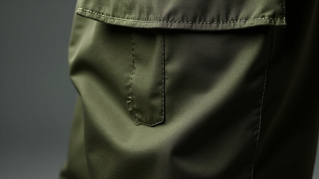 Ripstop weave detail on women's cargo work pants fabric