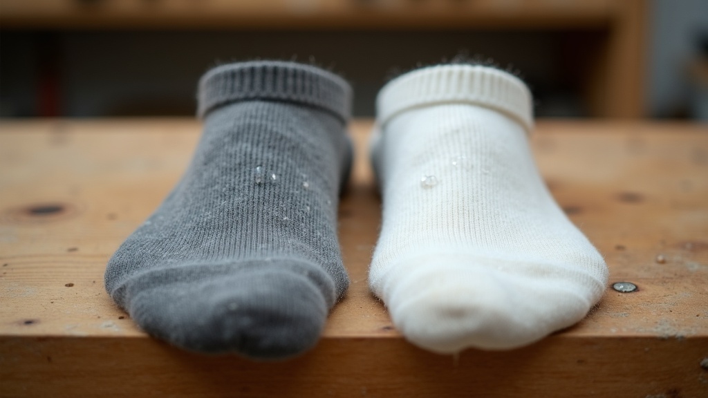Merino wool sock versus bamboo work sock moisture comparison