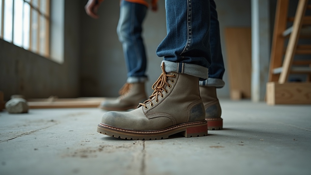 Work socks that don't leave marks on a trades worker on the jobsite