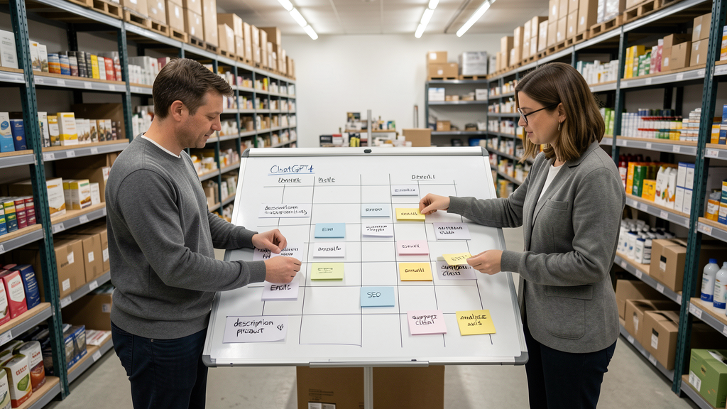 Priorisation d'usages ChatGPT 4 sur un tableau Kanban dans une réserve e-commerce