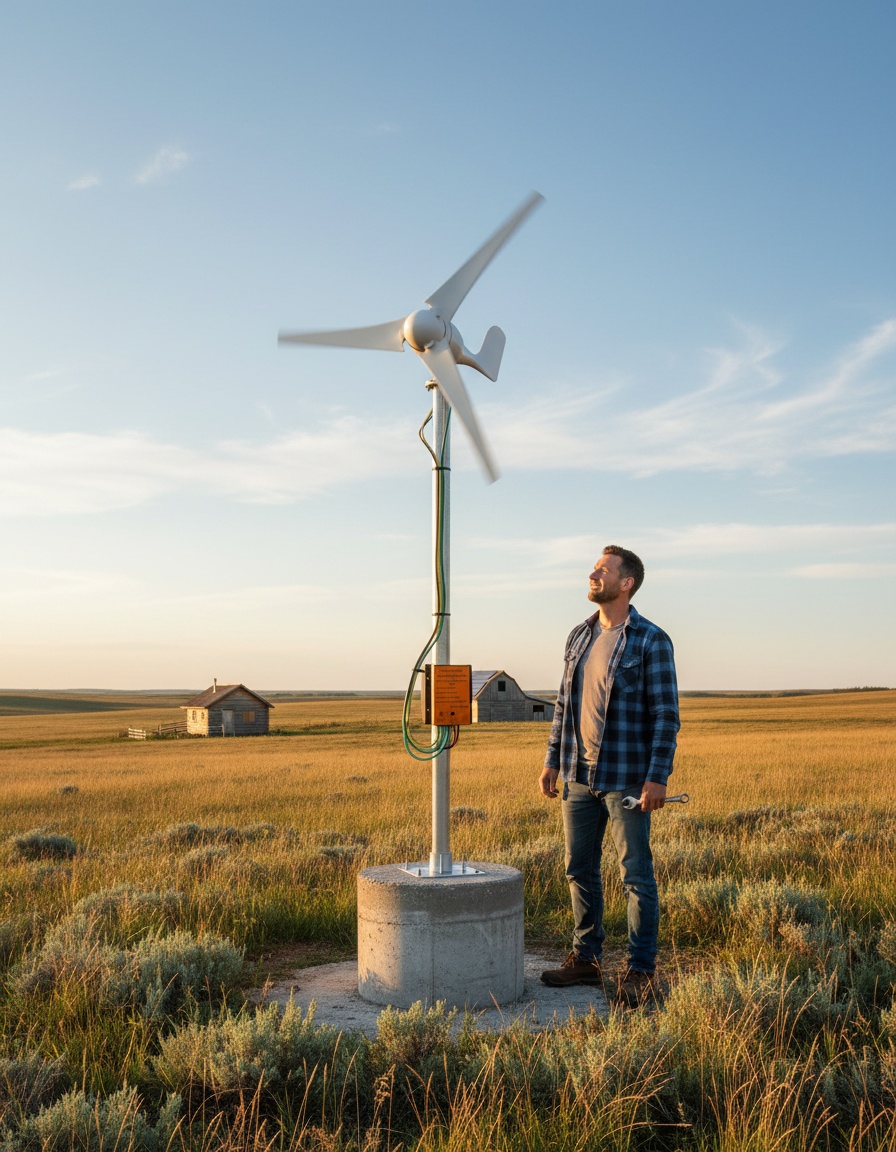 Nuevo aerogenerador eólico de 400W para usos rurales y marinos