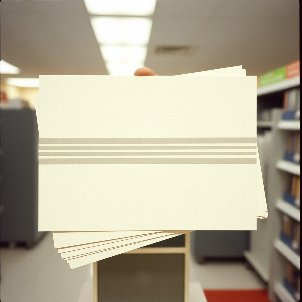 A run of paper backs coming off the belt, stripe lines all marching the same direction because the roll only loads one way.