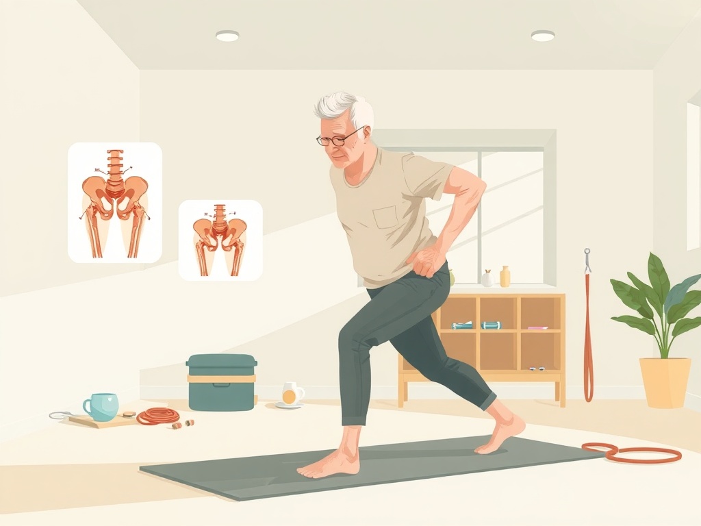 Image for Cochrane Review: Land-Based Exercise Modestly Reduces Hip Osteoarthritis Pain