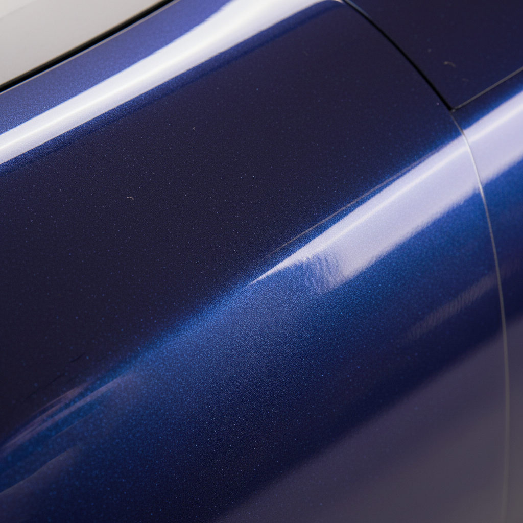 Close-up macro detail of vehicle wrap vinyl texture showing professional surface quality and finish