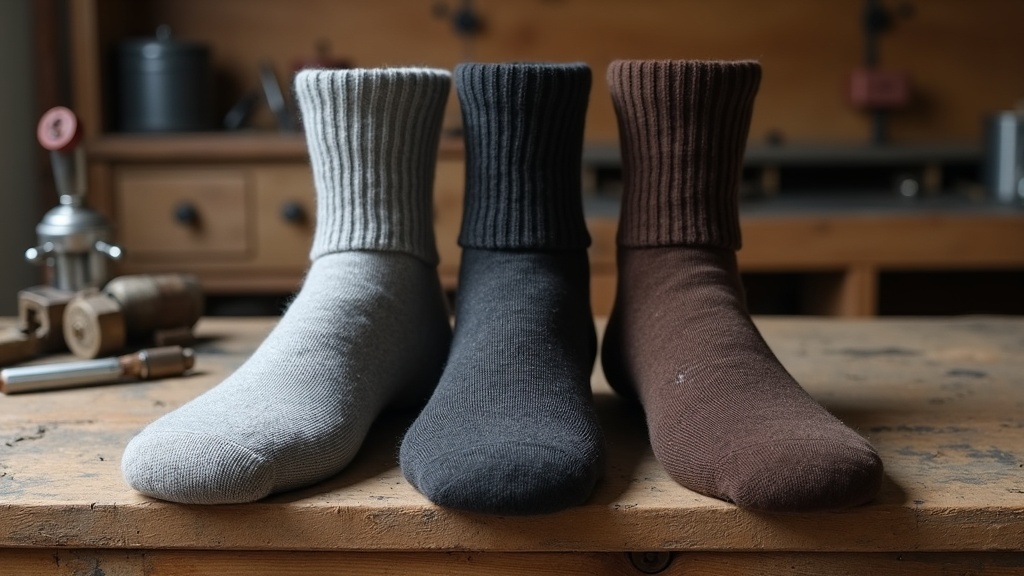 Three wool work sock weights for summer midweight and winter comparison