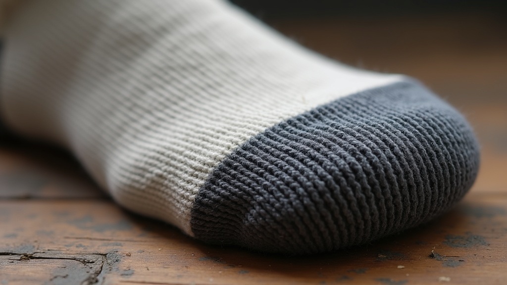 Terry loop cushion construction inside heel of merino wool work sock