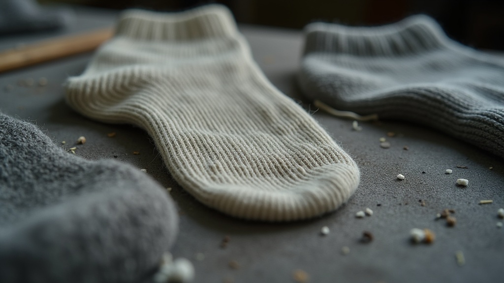 Textura de malla fina de calcetín de lana merino