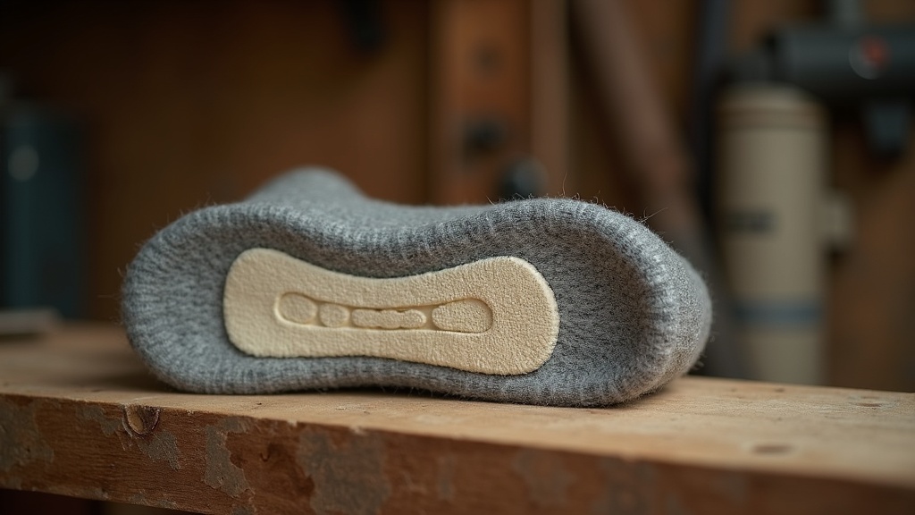 Merino wool work sock cushioning zones for swollen feet