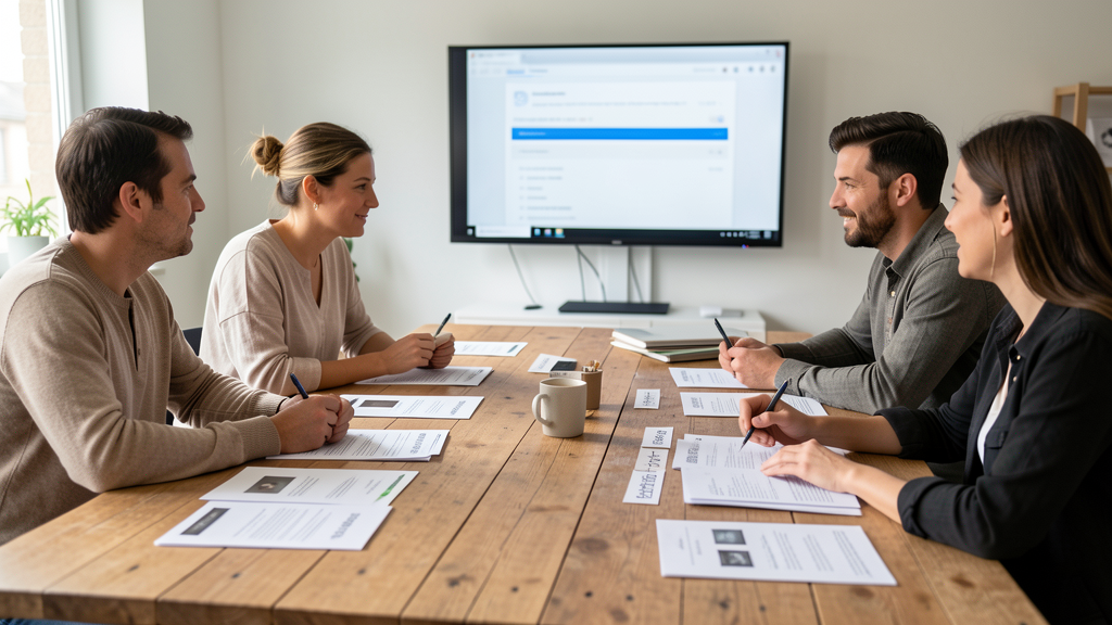 Equipe e-commerce priorisant des fiches produit face aux nouveaux usages de recherche IA