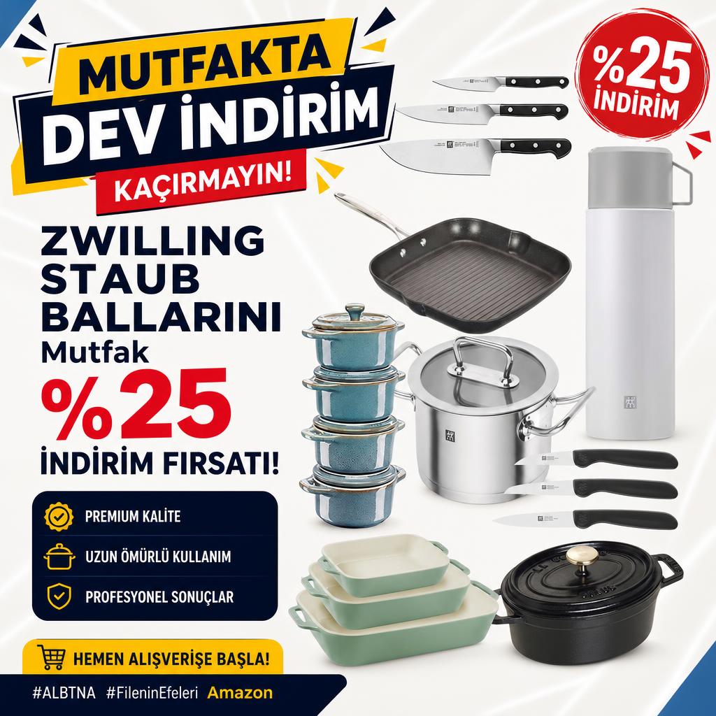 ZWILLING STAUB BALLARINI Mutfak %25 İndirim Fırsatı!